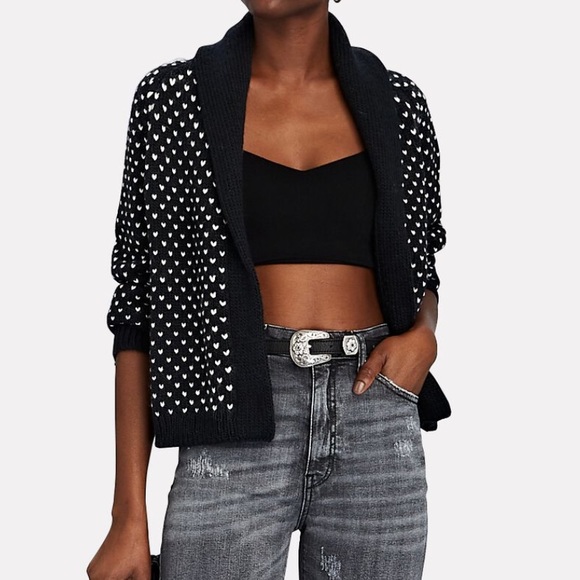 THE GREAT The Tiny Hearts Lodge Jacquard Cardigan Size 2 - Picture 2 of 8